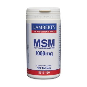 MSM 1000 mg de Fuente Natural (Metilsulfonilmetano) 120 cap. LAMBERTS.